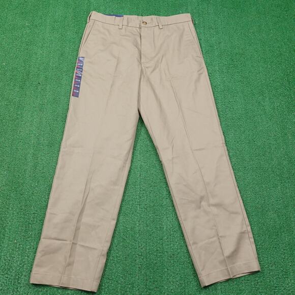 NWT CROFT & BARROW FLAT FRONT CLASSIC FIT KHAKI CHINO PANTS MENS 32X30 NEW! - Picture 3 of 10
